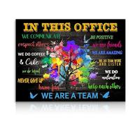 Dazzlewall Art Mural de Bureau Motivant, Impressions sur Toile d'Arbre Dans Ce Bureau Nous Sommes une Équipe Coloré pour Lieu de Travail, Bureau et Entreprise 12x16 pouces sans Cadre