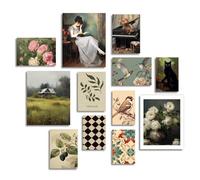 Dazzlewall Art Mural en Toile Vintage Cottagecore, Tableau Décoration Murale Rustique Ferme, Affiche Art Rural Français pour Salon Chambre, Sans Cadre, Lot de 12