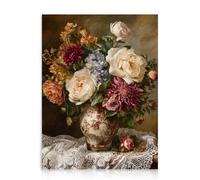 Dazzlewall Décor D’Art Mural Floral Classique, Maximalisme Vintage Fleurs en Vase Peinture Esthétique Rétro Impression D’Œuvres D’Art pour Chambre À Coucher Salon Décor, 12x16 pouce Non Encadré