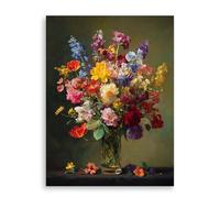 Dazzlewall Décoration Murale Floral Vive, Affiche Bouquet De Fleurs Ambiant Dans Un Vase Pour Galerie Salon Chambre 30x40 Cm Sans Cadre