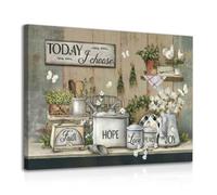 Dazzlewall Encadré Cuisine Rustique Art Mural Décor, Citation de Motivation Affiche pour la Maison À Manger de la Ferme Décor 12x16 in