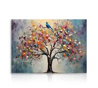 Dazzlewall Impression murale vintage arbre de vie coloré pour chambre à coucher, salon, 30,5 x 40,6 cm, sans cadre