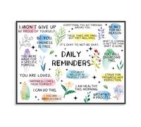 Dazzlewall Rappels Quotidiens Affiche D’Art Mural, Citation de Motivation Affiche Murale pour Bureau Salon Chambre À Coucher Décor 16x12 pouce Non Encadré