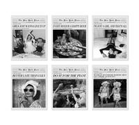 Dazzlewall Set de 6 Décoration Murale de Féminisme New York, Impressions d'Affiche Féministe Funky de Journal Vintage 8x10 pouces sans Cadre