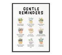 Dazzlewall Œuvre Murale avec Doux Rappels et Affirmations Positives, Posters avec Citations Inspirantes pour la Décoration de Salle de ureau ou Chambre 30x40 cm Sans Cadre