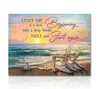 Dazzlewall Vintage Beach Ocean Wall Art poster tortue salle de bains impression, citations inspirantes salle de bains chambre Bureau décoration murale poster 12x16 unframed