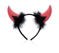 DAZZLUXE 1 bandeau cornes de diable, oreilles de diable rouges, bandeau de diable, accessoire de coiffure pour garçons et filles, convient pour le carnaval, Halloween