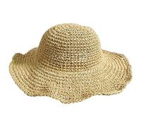 DAZZLUXE 1 chapeau de paille cool - Chapeau de soleil pliable à large bord - Convient pour la plage, l'alpinisme et les trajets (kaki), Taille M'