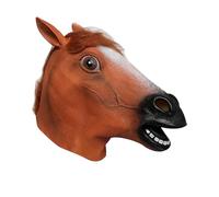 DAZZLUXE 1 masque de tête de cheval marron en latex pour déguisement d'Halloween, convient pour Halloween, Pâques