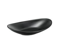 DAZZLUXE 1 plateau à bijoux, ovale, plateau cosmétique, plateau de barbecue froid, plateau noir, plateau de coiffeuse, convient pour cosmétiques, bijoux, clés (21,1 x 11 x 4,3 cm)