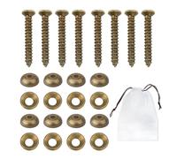 DAZZLUXE 8 capuchons esthétiques, 8 vis autotaraudeuses, 1 sac de rangement vide, vis décoratives, vis autotaraudeuses, vis en laiton, capuchons en laiton