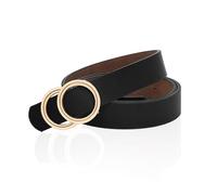 DAZZLUXE Ceinture à Anneaux pour Femme - Noire, en Jean, de Mode - Convient pour Jeans, Robes et Plus (Taille Unique)