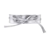 DAZZLUXE Ceinture Large en Argent pour Femme - Nœud, Cuir, Élastique - Accessoire de Vêtements, Argenté, Länge