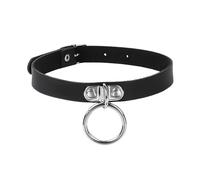 DAZZLUXE Collier ras du cou gothique en cuir PU noir pour femme 43 cm