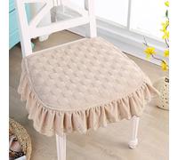 Dazzluxe Coussin De Siège pour Chaises De Salle À Manger avec Volants, Coussins De Chaise De Cuisine Ultra Fins Antidérapants avec Sangle Élastique, Protecteur De Coussin De Chaise Respirant,Beige