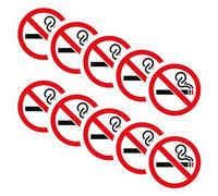 DAZZLUXE Lot de 10 autocollants d'interdiction de fumer, imperméables, adaptés aux entreprises, bureaux, écoles, véhicules et autres lieux publics
