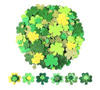 DAZZLUXE Lot de 160 autocollants en forme de trèfle à paillettes et 80 autocollants en forme de trèfle à paillettes uniques, pour bricolage, fête, anniversaire, convient à tous les âges