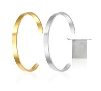 DAZZLUXE Lot de 2 bracelets, bijoux en acier inoxydable, bracelets de mode, bracelets exquis, bracelets de bijoux, bijoux pour femme, bracelets de couple, bracelets sœurs, (or, argent), Acier