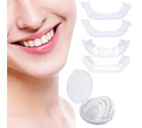 Dazzluxe Lot De 2 Fausses Dents À Clipser pour Mâchoire Supérieure Et Inférieure, Prothèses Dentaires en Silicone, Fausses Dents Cosmétiques Artificielles, Rehausseur De Sourire Confiant Instantané