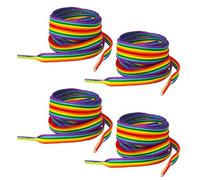 DAZZLUXE Lot de 2 paires de lacets six couleurs, lacets arc-en-ciel pour chaussures de sport, lacets six couleurs, 140 cm, Couleur, Taille unique