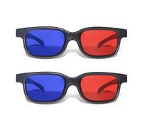 DAZZLUXE Lot de 2 paires de lunettes 3D rouges et bleues, lunettes rouges et bleues, lunettes 3D, lunettes de soleil 3D, verres anti-buée et anti-rayures, adaptées pour spectacles de lumière, fêtes de