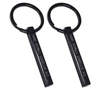 DAZZLUXE Lot de 2 porte-clés de voiture, porte-clés personnalisé, conduite prudente, porte-clés pour débutants, cadeau permis de conduire, Noir , 5*6cm