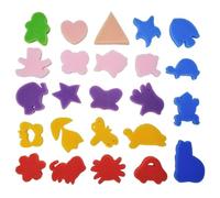 DAZZLUXE Lot de 24 Éponges Multiformes pour Peinture - Tampons Colorés pour Motifs - Outils DIY et Artisanat pour Enfants