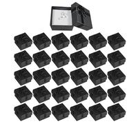 DAZZLUXE Lot de 30 Boîtes Cadeau à Bijoux, 4 x 4 cm, pour Bagues et Boucles d'Oreilles (Noir)