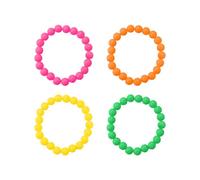 DAZZLUXE Lot de 4 Bracelets de Perles pour Enfants - Colorés, en Plastique, Magiques - Accessoires des Années 80, Néon