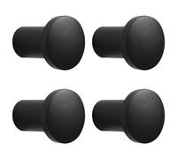 DAZZLUXE Lot de 4 crochets de porte-manteau, ronds, multifonctions, pour montage mural, noirs