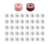 DAZZLUXE Lot de 40 bobines transparentes pour machine à coudre, noyaux de fermeture de bobines en plastique, bobines universelles multifonctionnelles, convient pour les machines à coudre