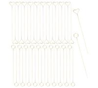 DAZZLUXE Lot de 40 supports de cartes floraux en métal, pour arrangement floral, emballage floral, support de carte postale, support de bouquet (forme de cœur, rond)