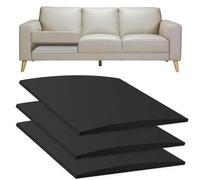 Dazzluxe Mousse De Réparation De Canapé 60x60cm, Support De Coussin De Canapé pour Assises Affaissée, Panneau De Soutien Incurvé en Mousse Haute Densité À Placer sous Les Coussins, Noir, Lot De 3