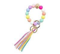 DAZZLUXE Porte-Clés de Poignet en Perles de Silicone, Bracelet Créatif Arc-en-Ciel, Mini Pendentif Pampille pour Sac, Farbea, Taille Unique