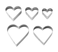 DAZZLUXE Set de 5 Moules en Forme de Cœur, Emporte-Pièces pour Biscuits, Gâteaux et Desserts