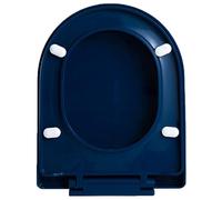 Dazzluxe Siège De Toilette Allongé De 18,1", Couvercle De Toilette Silencieux À Fermeture Douce avec 4 Pare-Chocs Antidérapants, Charnières Fixes Supérieures Sièges De Toilette en Forme De U,Marine