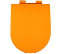 Dazzluxe Sièges De Toilette Universels en Forme De D, Abattant WC Silencieux sans Claquement avec Couvercle De Toilette À Fermeture Lente, Facile À Assembler, Siège De Toilette en PP Coloré,Orange