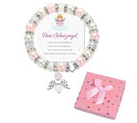 Dazzroi Ensemble de bracelets Guardian Angel Lucky avec boîte cadeau, perles de cristal élastique, cadeaux de communion pour filles, rentrée scolaire, anniversaire, Noël