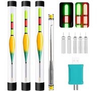 DAZZTIME Accessoires de Pêche,3 Pièces Flotteur Pêche,Flotteurs de Pêche à LED,Bouchon Peche,Flotteurs pour Pêche,Bouchon Lumineux Peche,Flotteurs LED Adaptés à la Pêche