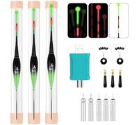 DAZZTIME Accessoires de Pêche,3 Pièces Flotteur Pêche,Flotteurs de Pêche à LED,Bouchon Peche,Flotteurs pour Pêche,Bouchon Lumineux Peche,Flotteurs LED Adaptés à la Pêche