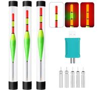 DAZZTIME Accessoires de Pêche,3 pièces Flotteur PêChe,Flotteurs de Pêche à LED,Bouchon Peche,Flotteurs pour Pêche,Bouchon Lumineux Peche,Flotteurs LED Adaptés à la Pêche,Vert Cyan