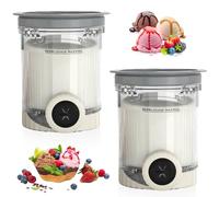 DAZZTIME Bacs à Crème Glacée,2 Pièces Récipient Creami pour la machine à glace Ninja Creami, accessoires pour Récipients à Crème Glacée pour la série NC700 NC701EU,sans BPA