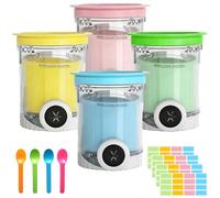 DAZZTIME Bacs à Crème Glacée,4 Pièces Récipient Creami pour la Machine à Glace Ninja Creami,Accessoires pour Récipients à Crème Glacée pour la série NC700/NC701,Sans BPA