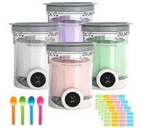 DAZZTIME Bacs à Crème Glacée,4 Pièces Récipient Creami pour la Machine à Glace Ninja Creami,Accessoires pour Récipients à Crème Glacée pour la Série NC700/NC701,Sans BPA