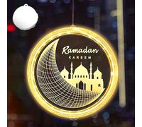 DAZZTIME Eid Ramadan Lumière de Fée Décoratif,16 Cm Ramadan Mubarak Lampe Décorations,Lumineuse de Fée du Ramadan,Eid Suspendu Lumière,Lumières de Fenêtre Décoratives,Décoration Ramadan.