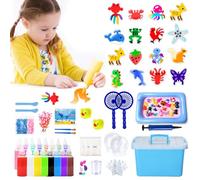DAZZTIME Gels Magiques 3D Créatifs,55 pièces Kit Créatif Enfant,16 Bouteilles de Gel Coloré 60ml,Aqua Gelz,Comprend 1 Bouteille D'Aménagement Paysager,pour Enfants Garçons et Filles Cadeau.
