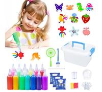 DAZZTIME Gels Magiques 3D Créatifs,Kit Créatif Enfant,Aqua Gelz,13 Bouteilles de Gel Coloré,10 Formes,Comprend 1 Bouteille D'Aménagement Paysager,pour Enfants Garçons et Filles Cadeau.