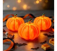 DAZZTIME Zucca di Halloween,3 Pezzi Decorazione Autunnale a Forma di Zucca | Decorazione con Luci LED,Decorazione per Halloween,Lanterne di Zucca,per Carnevale,Carnevali e Feste a Tema,Halloween