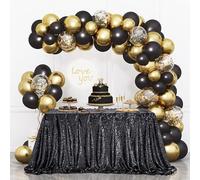 DazzWed Couverture à Paillettes Noires 125x200 cm Couverture à Paillettes Modernes pour la Saison du Mariage