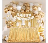 DazzWed Couverture d'or Paillettes 150x255 cm Couverture de Table Glitzer für Graduation Hochzeit Jubiläum Festliche Banquette Pâques Tafeldeko extérieur